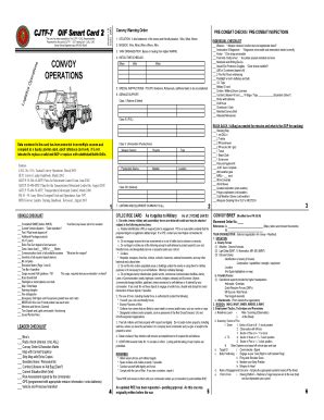 army convoy commander smart card|convoy brief checklist.